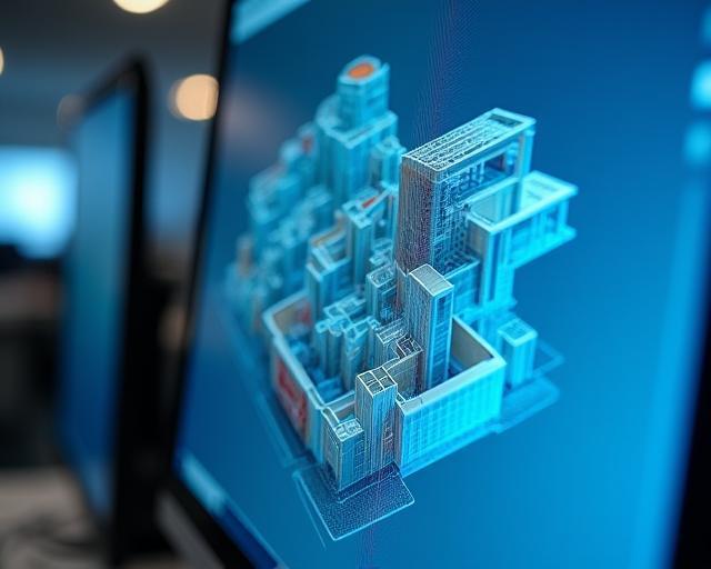 BIM model on screen